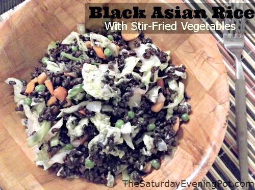 Black Asian Rice with Stir Fried Vegetables Meatless Monday