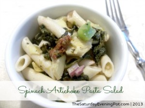 Healthy Spinach Artichoke Pasta Salad Recipe