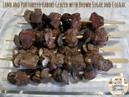 lamb kabobs glazed with brown sugar and cognac