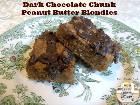 Dark Chocolate Chunk Peanut Butter Blondies